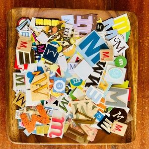 Many, Many Letter Ms Collected Initial Stickers Cardstock Collage Craft Junk